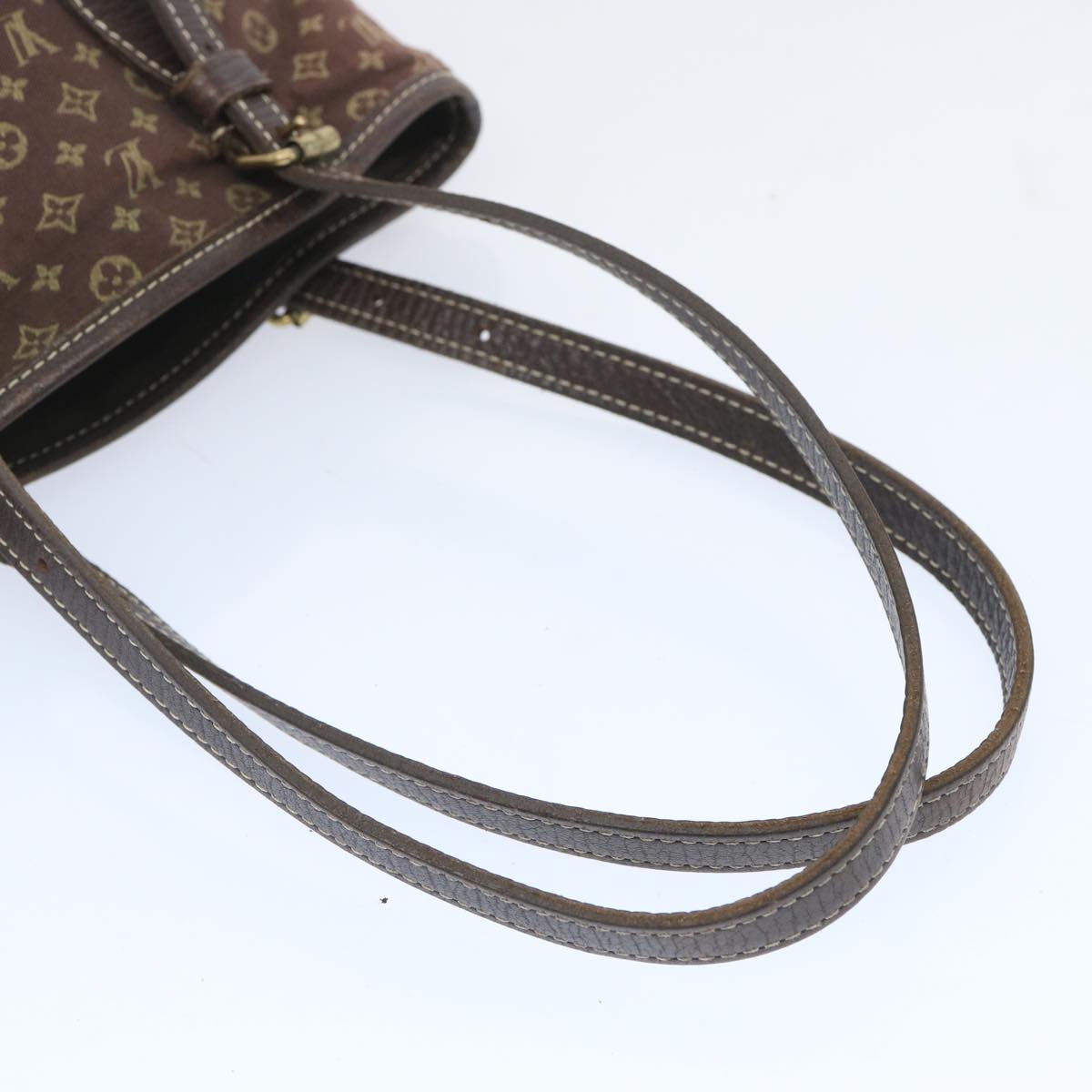 LOUIS VUITTON Monogram Mini Lin Bucket PM Shoulder Bag Brown M95226 Auth bs12287