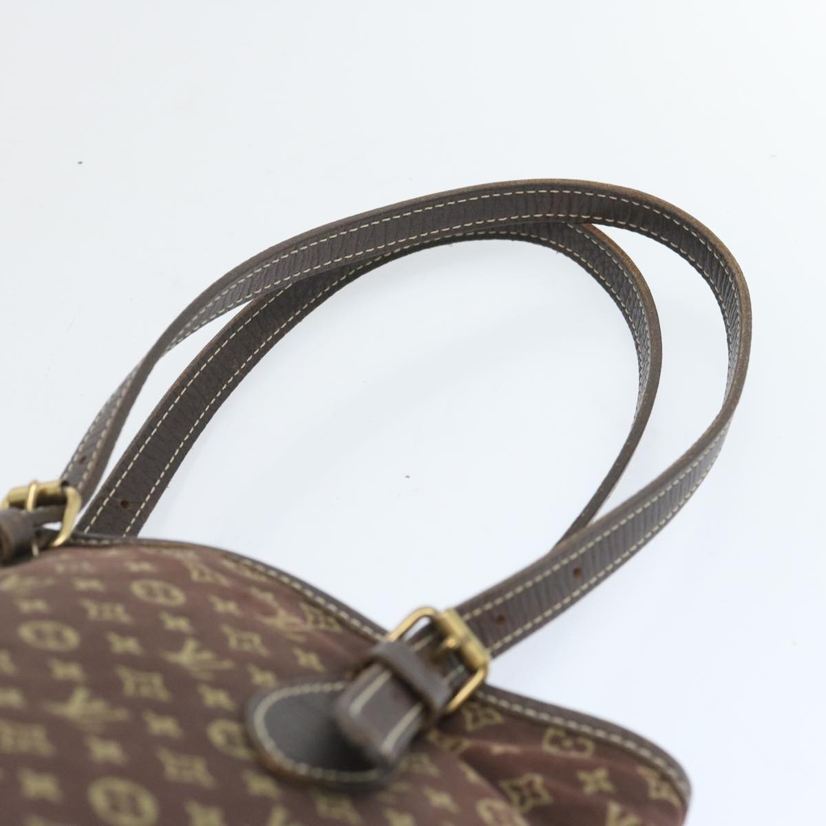 LOUIS VUITTON Monogram Mini Lin Bucket PM Shoulder Bag Brown M95226 Auth bs12287