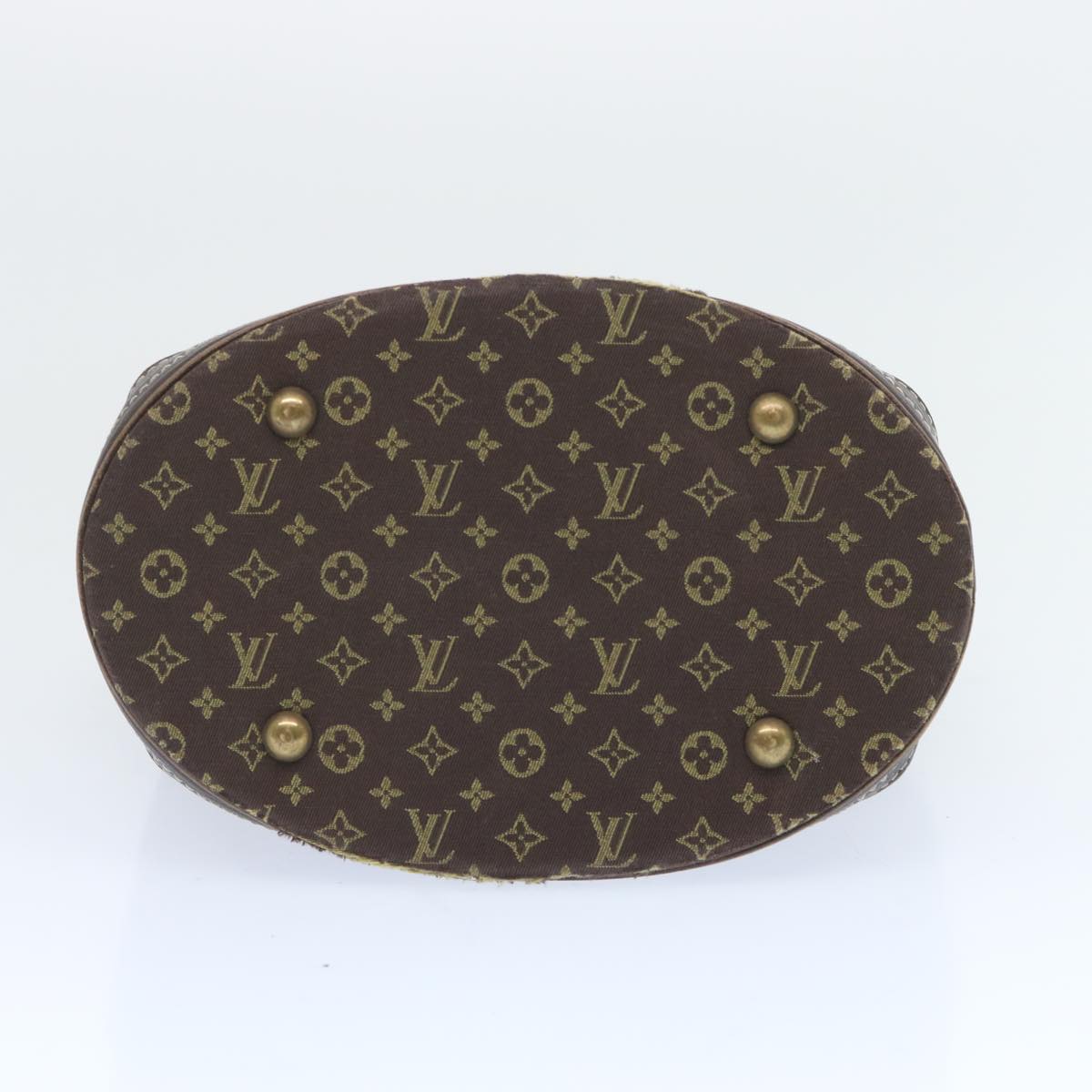 LOUIS VUITTON Monogram Mini Lin Bucket PM Shoulder Bag Brown M95226 Auth bs12287