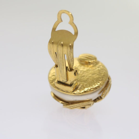 CHANEL Earring Gold CC Auth bs12292