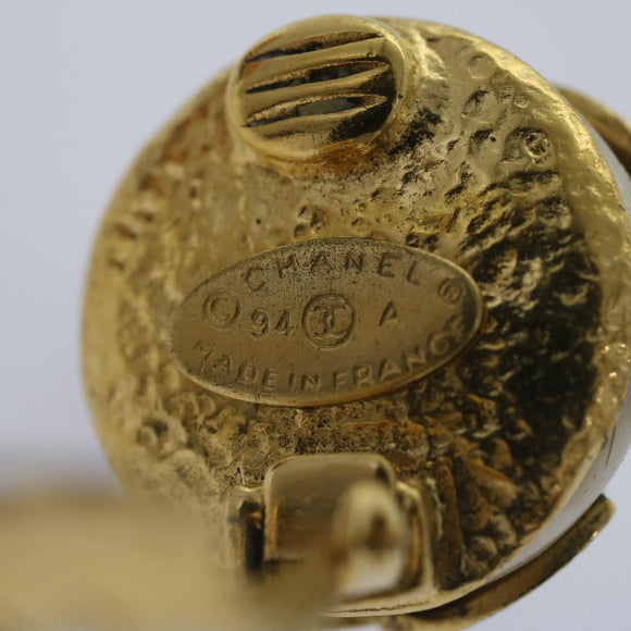 CHANEL Earring Gold CC Auth bs12292