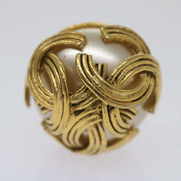 CHANEL Earring Gold CC Auth bs12292