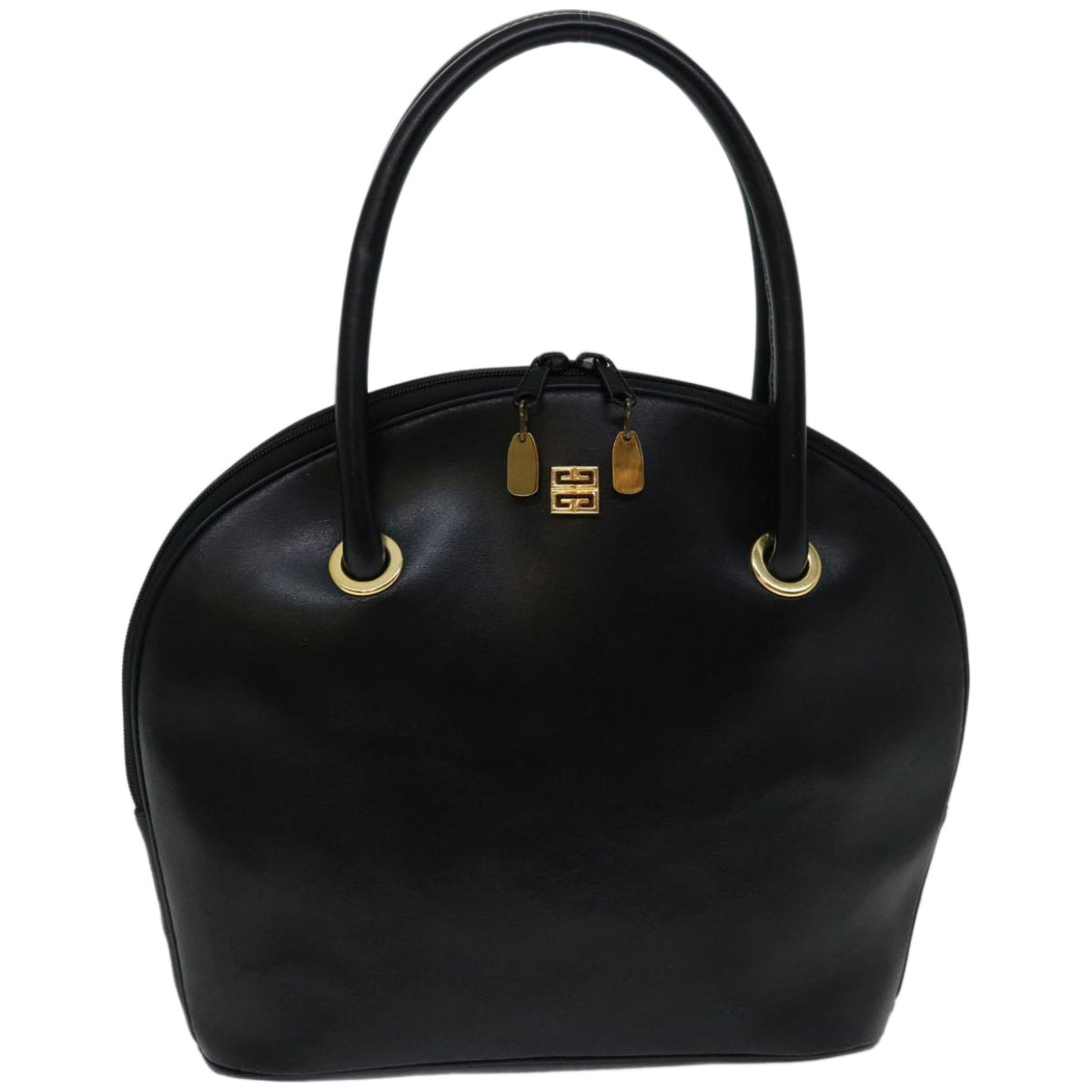 GIVENCHY Hand Bag Leather Black Auth bs12293