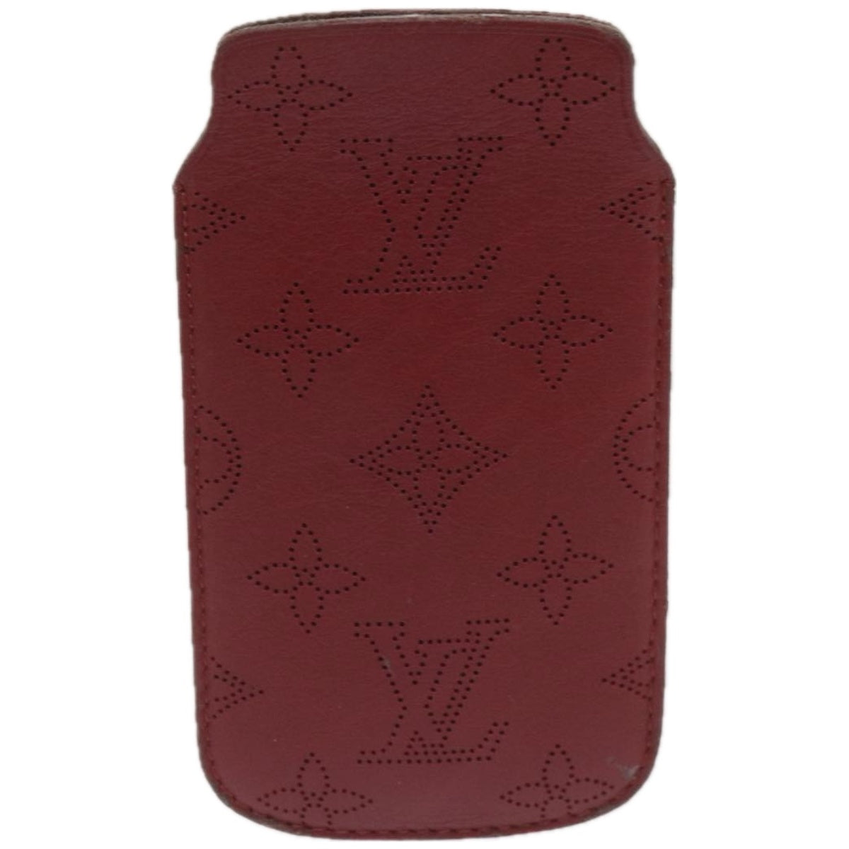 LOUIS VUITTON Monogram Mahina iPhone Case Leather Red LV Auth bs12325 - 0