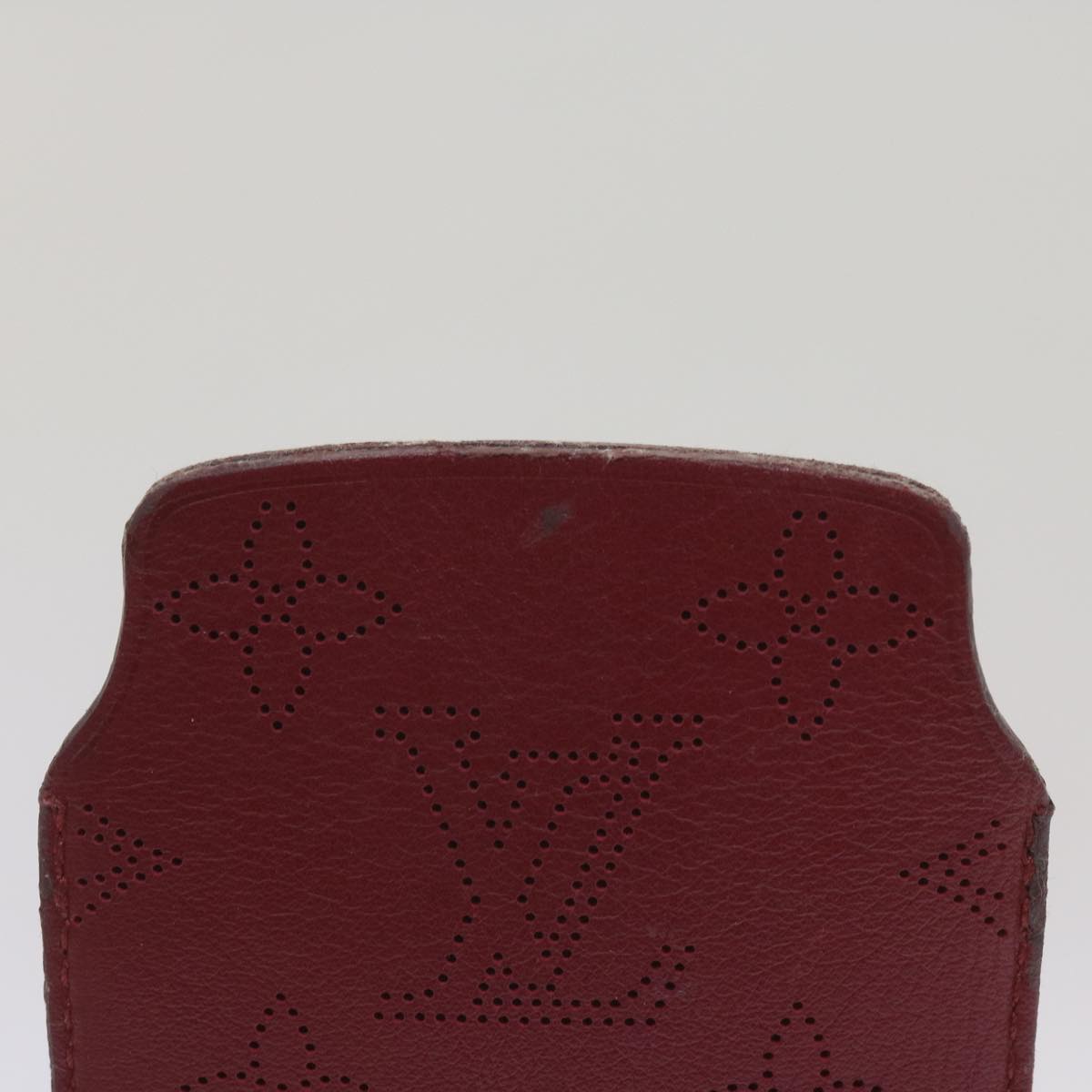 LOUIS VUITTON Monogram Mahina iPhone Case Leather Red LV Auth bs12325