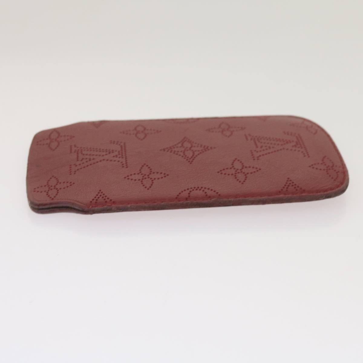 LOUIS VUITTON Monogram Mahina iPhone Case Leather Red LV Auth bs12325