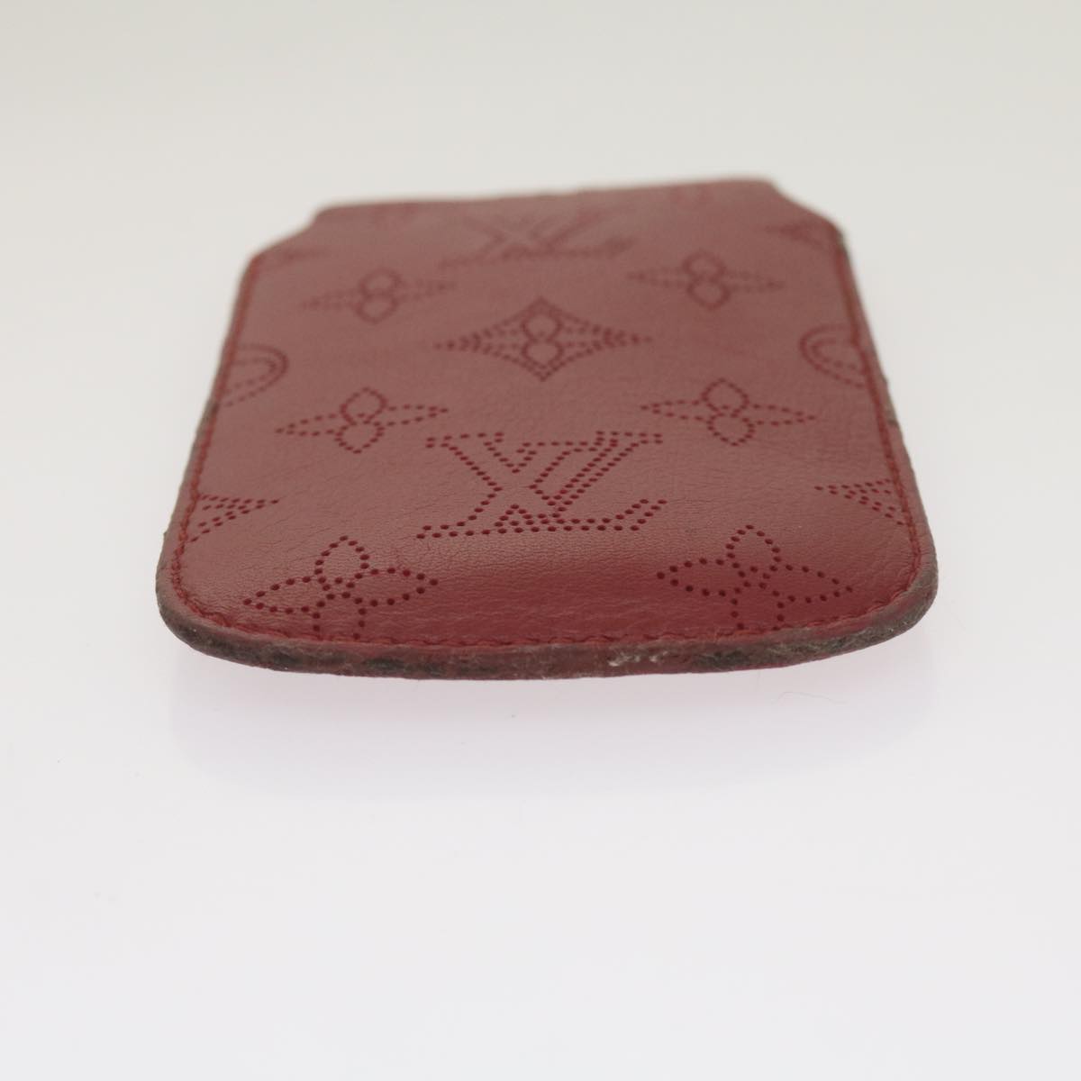 LOUIS VUITTON Monogram Mahina iPhone Case Leather Red LV Auth bs12325