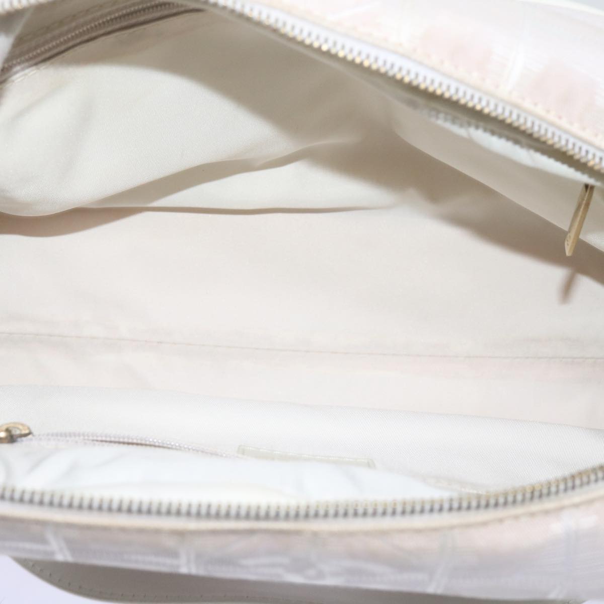 CHANEL New Travel Line Hand Bag Nylon White CC Auth bs12339
