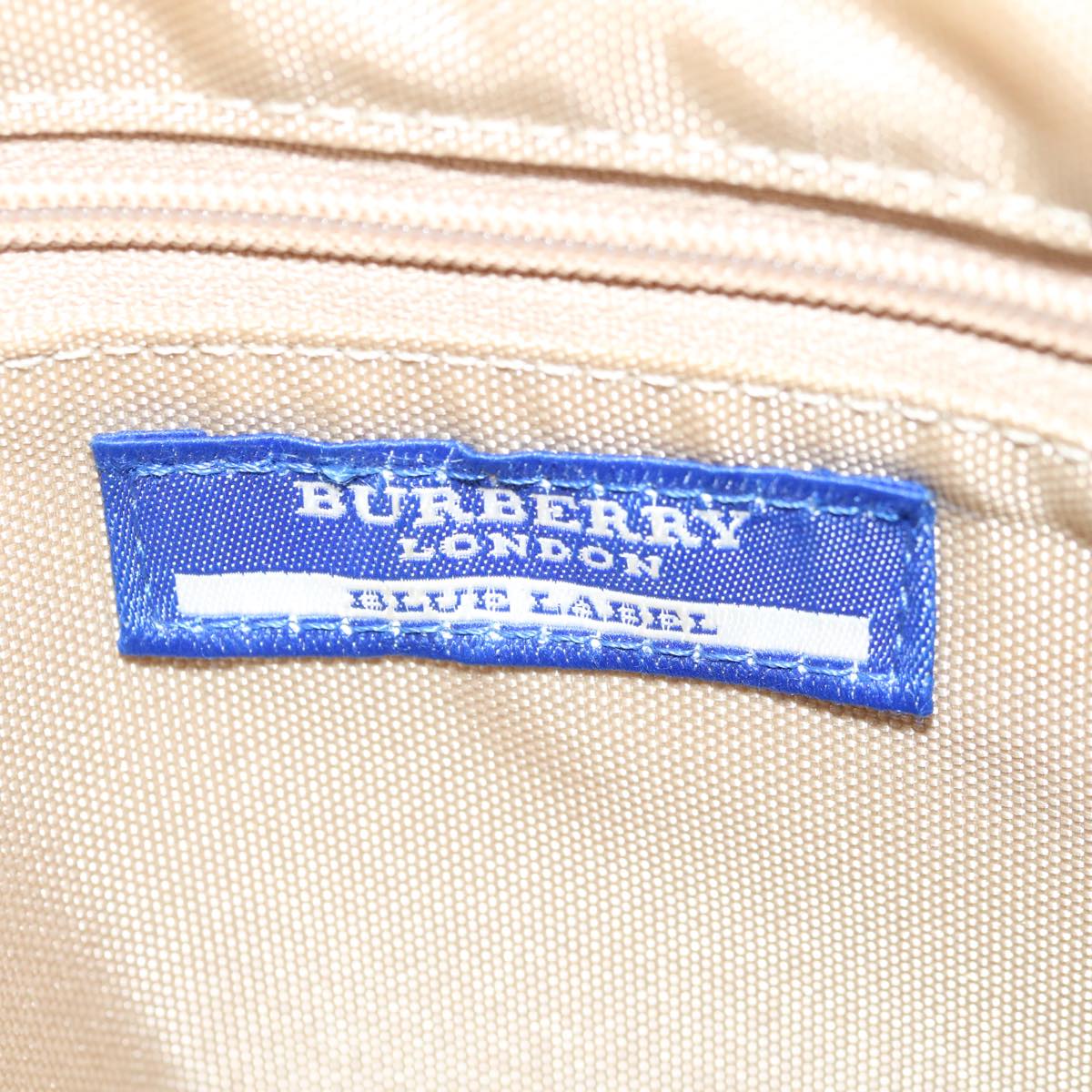 BURBERRY Nova Check Blue Label Hand Bag Canvas Beige Auth bs12365