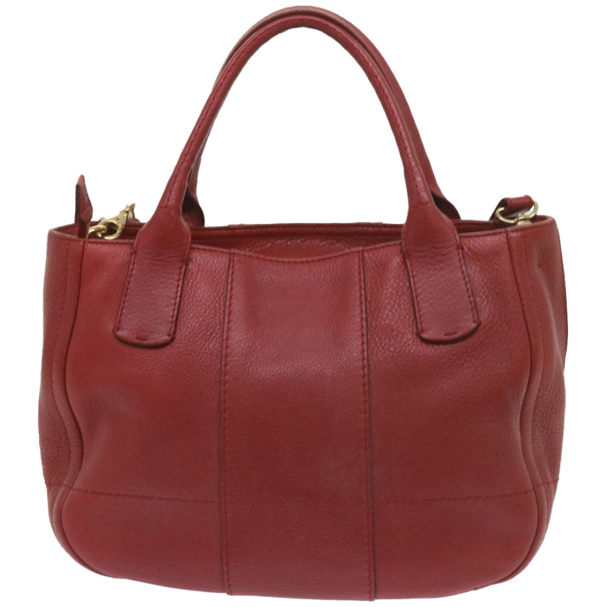Salvatore Ferragamo Hand Bag Leather 2way Red Auth bs12366 - 0