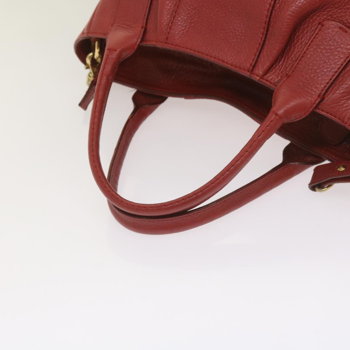 Salvatore Ferragamo Hand Bag Leather 2way Red Auth bs12366