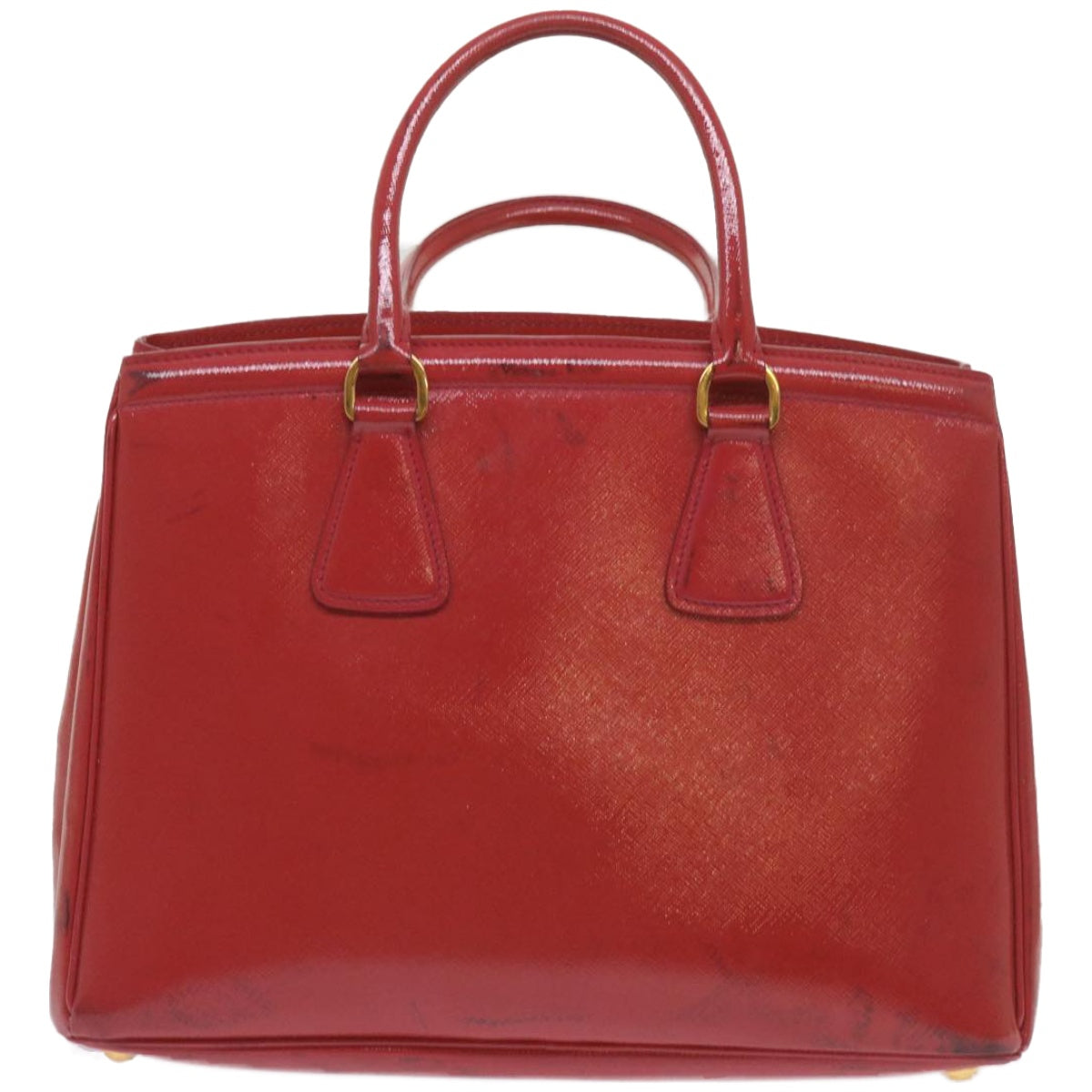 PRADA Hand Bag Leather Red Auth bs12371 - 0