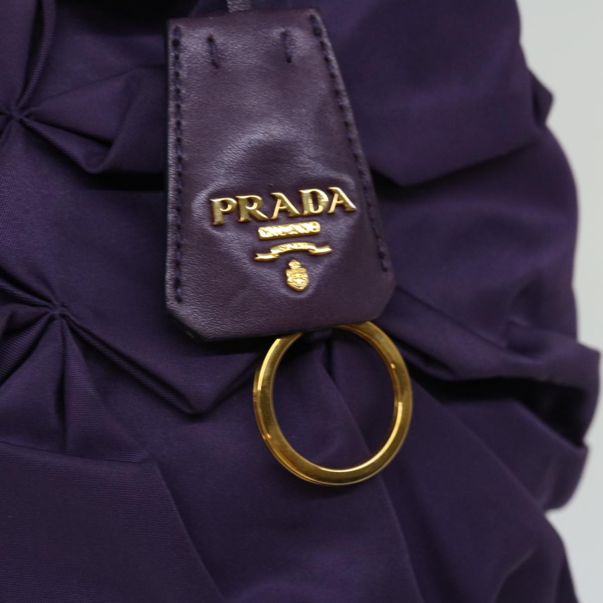 PRADA Hand Bag Nylon Purple Auth bs12374