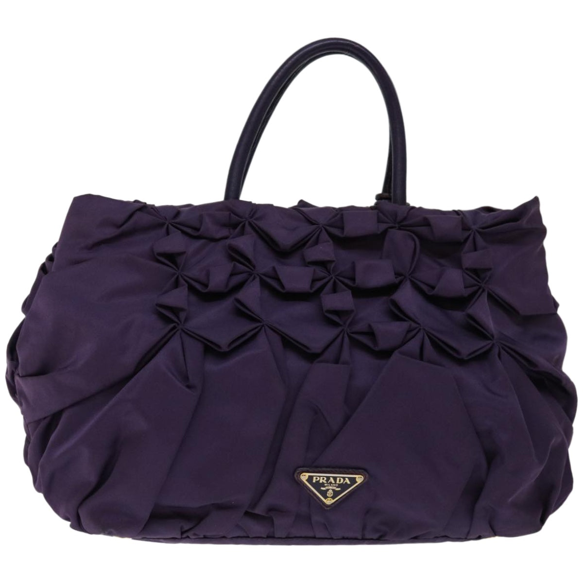 PRADA Hand Bag Nylon Purple Auth bs12374