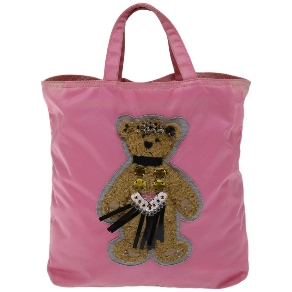 PRADA Hand Bag Nylon Pink Auth bs12381