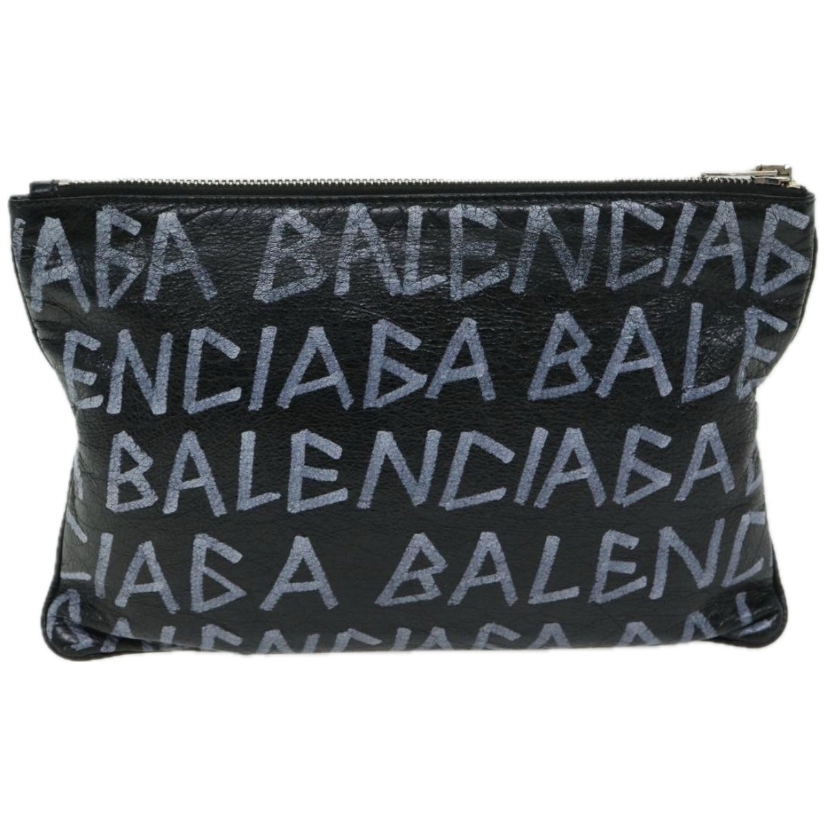 BALENCIAGA Clutch Bag Leather Black 535532 Auth bs12428 - 0