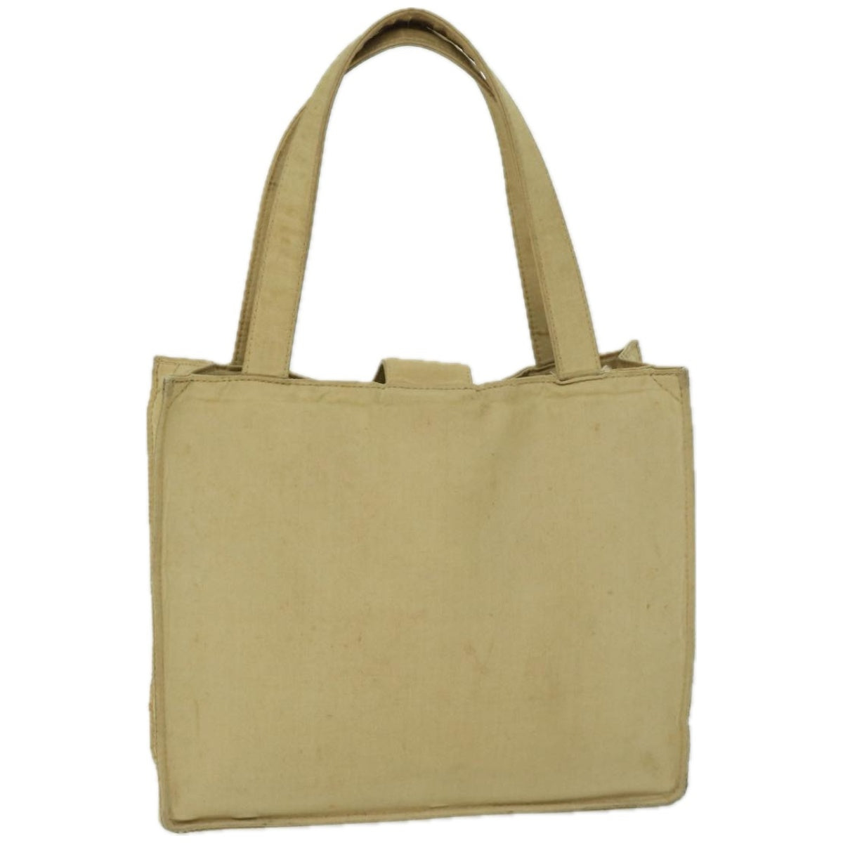 CHANEL Hand Bag Nylon Beige CC Auth bs12434 - 0