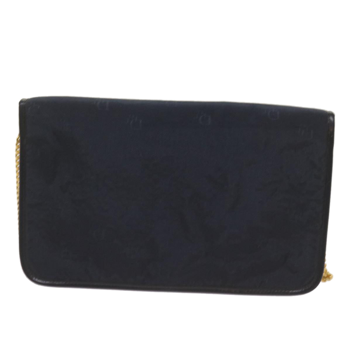 Christian Dior Chain Shoulder Bag Canvas Navy Auth bs12458