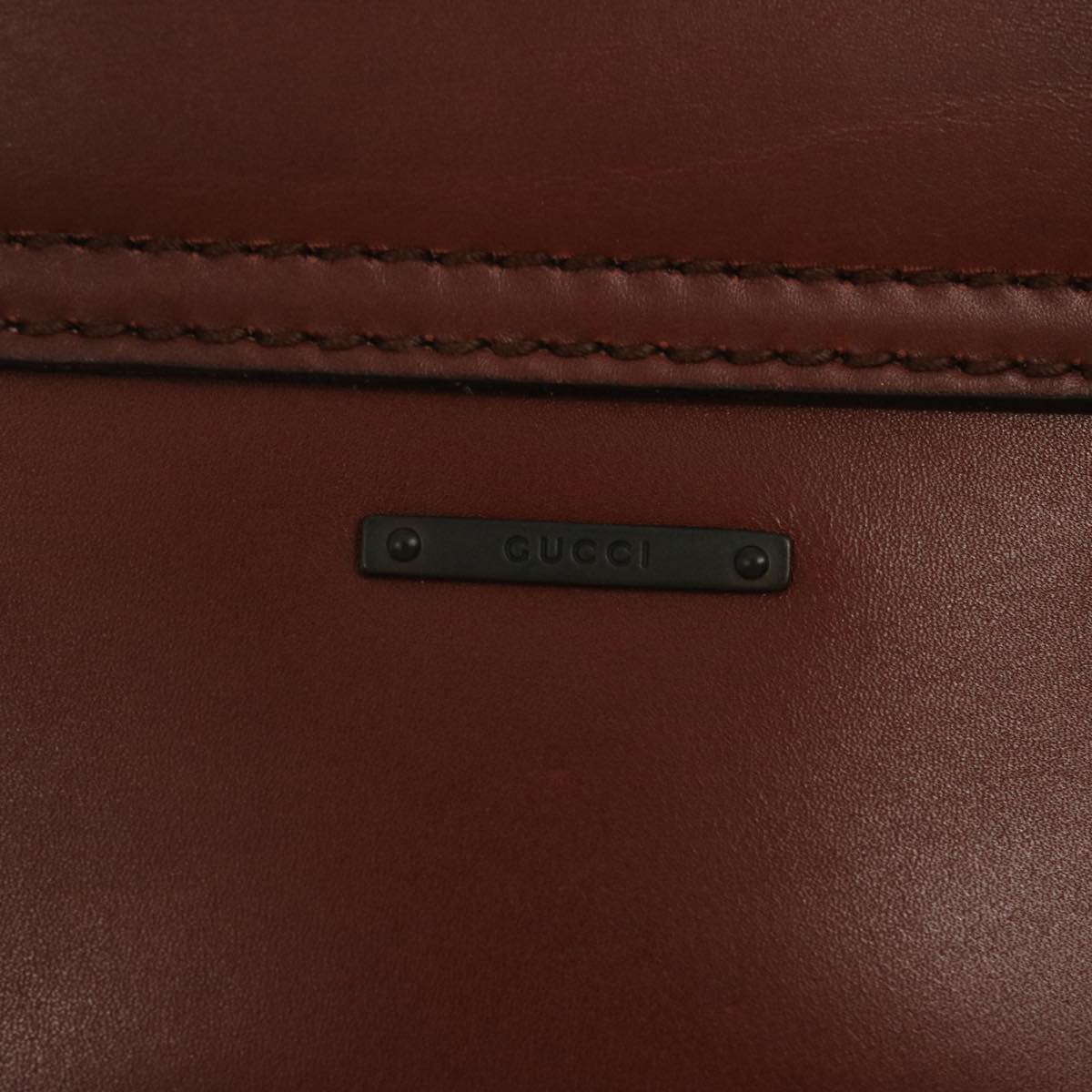 GUCCI Shoulder Bag Leather Brown 105375 Auth bs12463