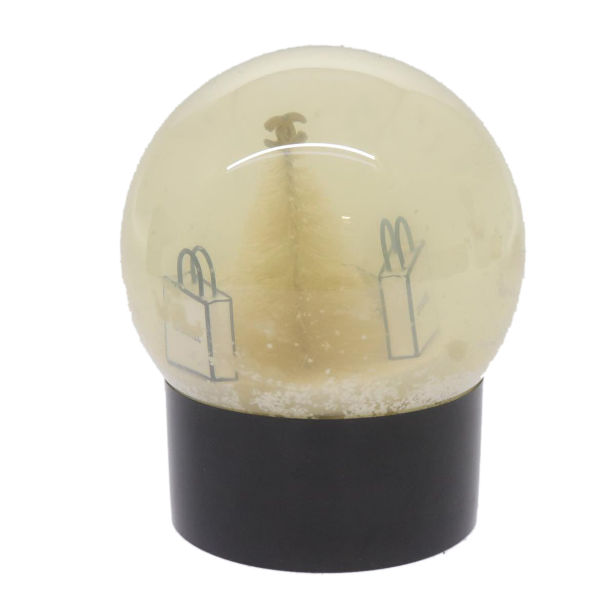 CHANEL Snow Globe plastic Black Clear CC Auth bs12466 - 0