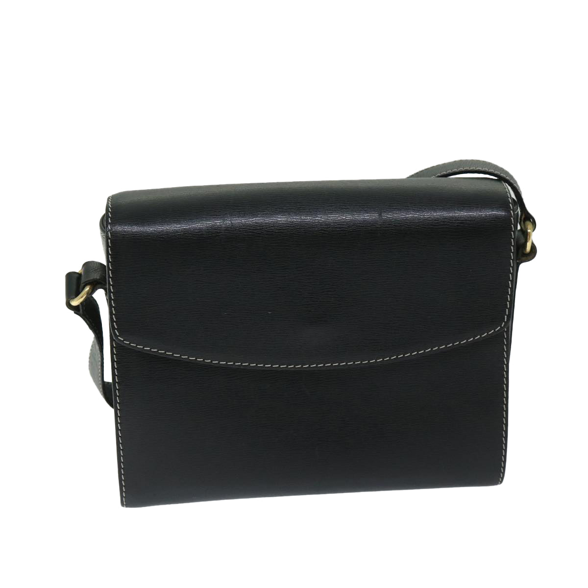 BALLY Shoulder Bag Leather Black Auth bs12469