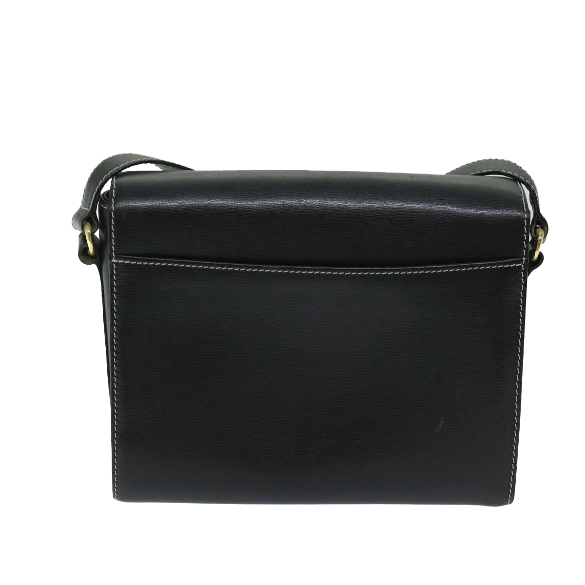 BALLY Shoulder Bag Leather Black Auth bs12469 - 0