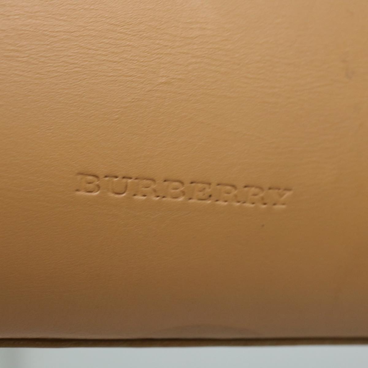 BURBERRY Hand Bag Leather Beige Auth bs12474