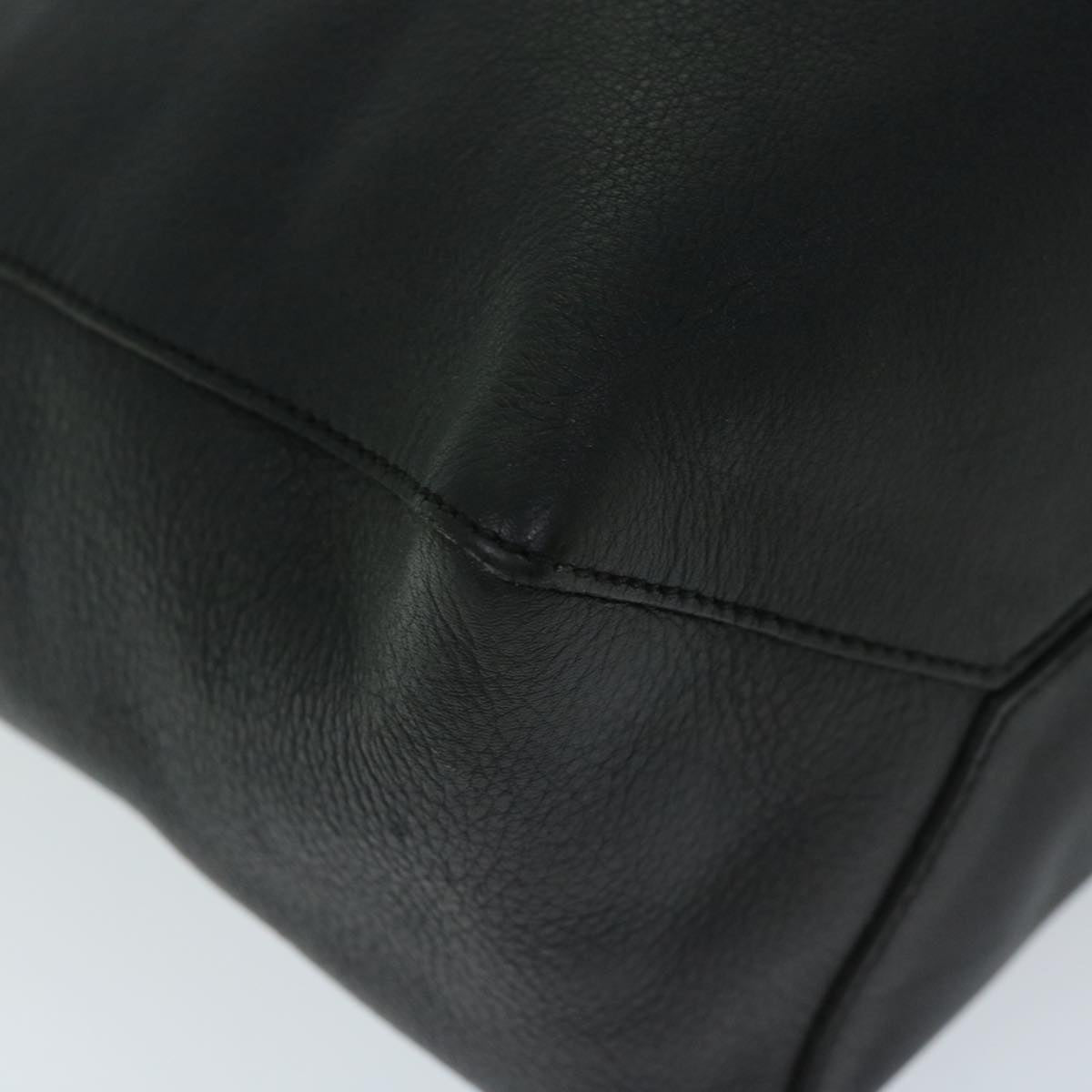 LOEWE Anagram East West Shopper Tote Bag Leather Black Auth bs12487