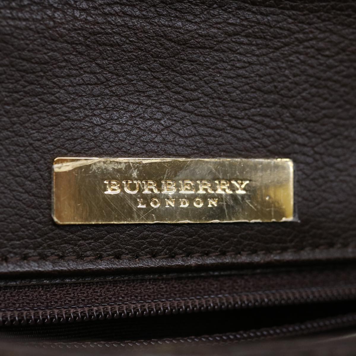 BURBERRY Hand Bag Leather Brown Auth bs12489