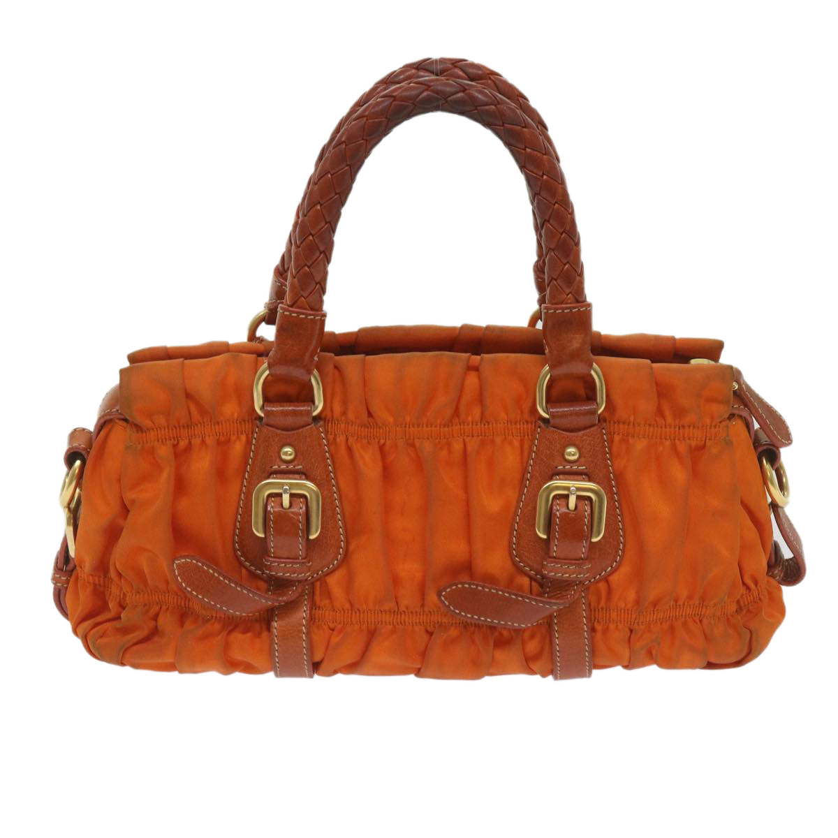 PRADA Hand Bag Nylon 2way Orange Auth bs12509 - 0