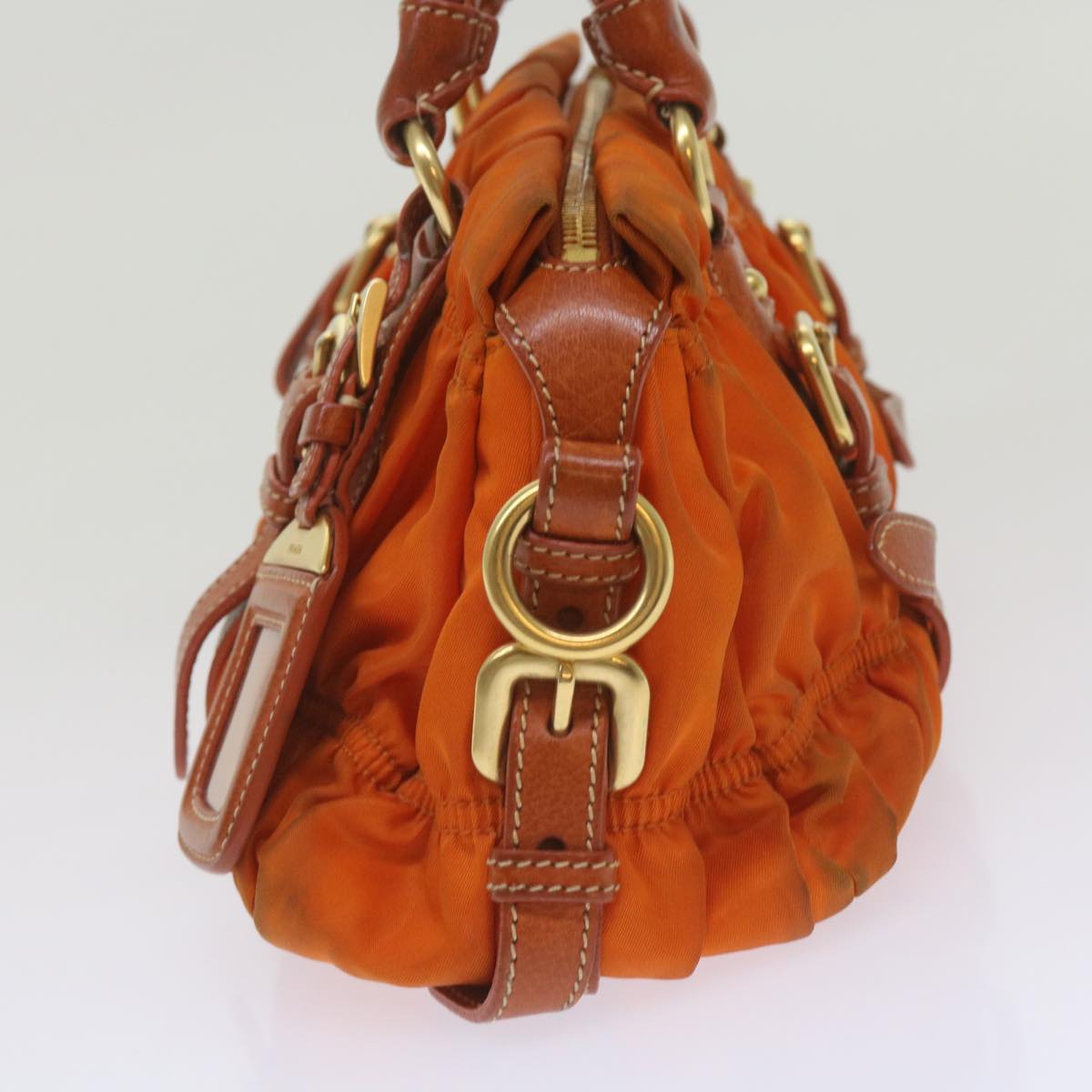 PRADA Hand Bag Nylon 2way Orange Auth bs12509