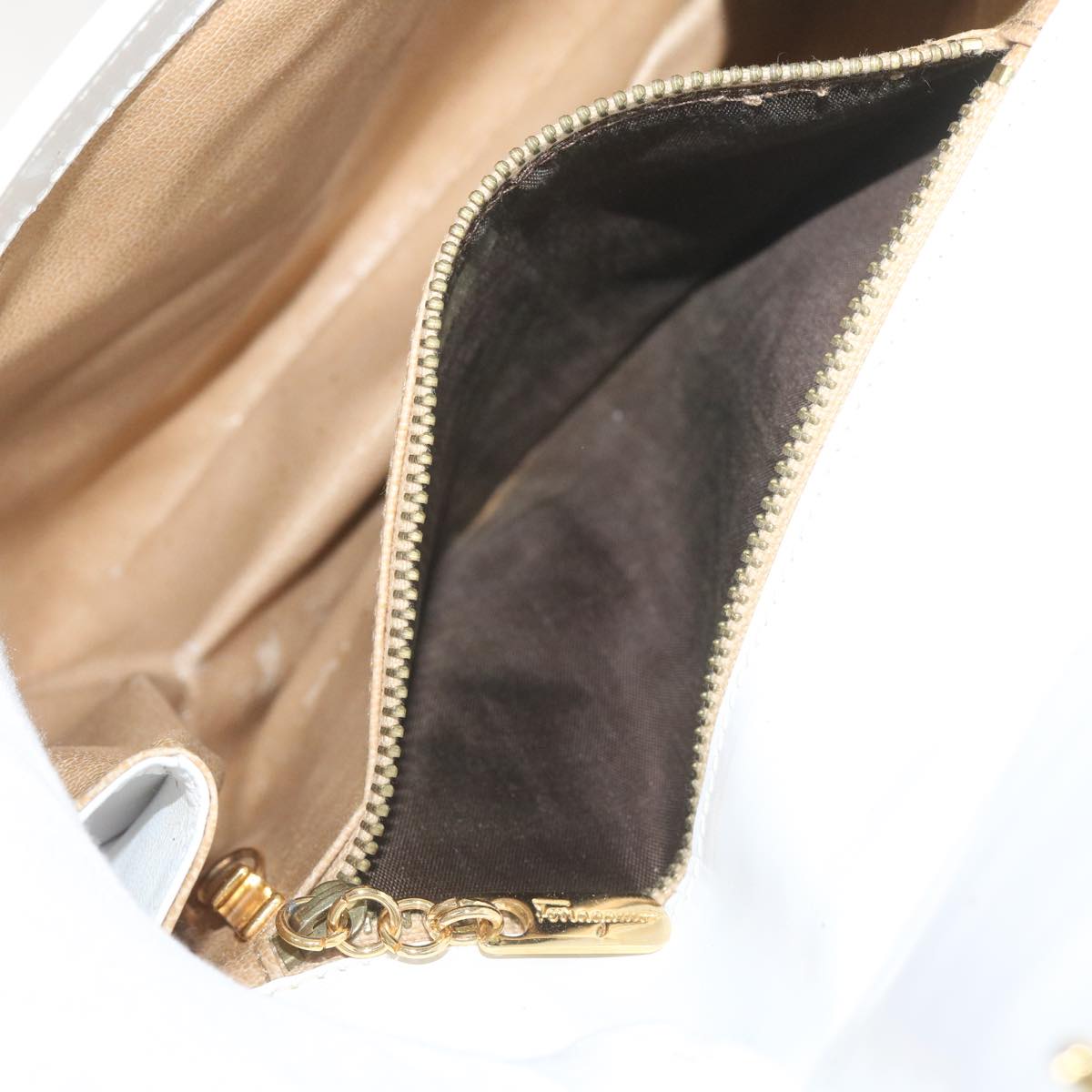 Salvatore Ferragamo Shoulder Bag Leather 3Set Black White Auth bs12511