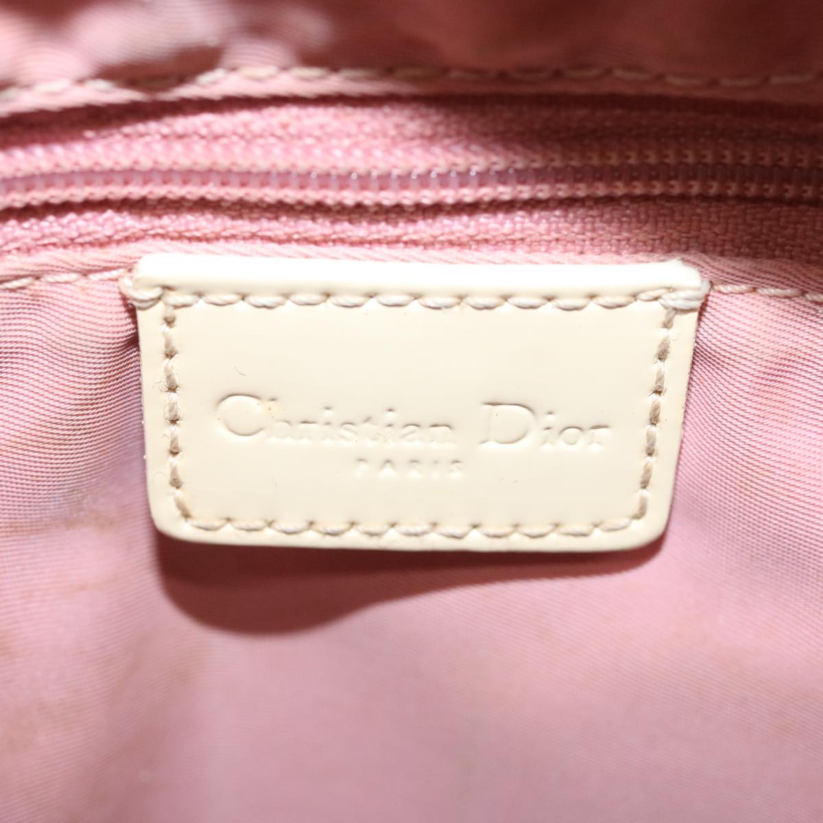 Christian Dior Trotter Canvas Shoulder Bag Pink Auth bs12512