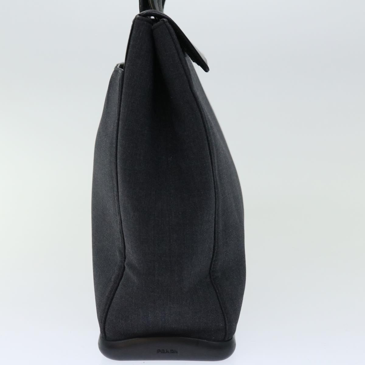 PRADA Tote Bag Canvas Black Auth bs12519