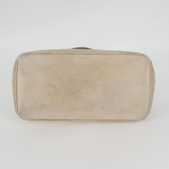 CHANEL Tote Bag Lamb Skin Beige CC Auth bs12535