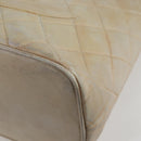 CHANEL Tote Bag Lamb Skin Beige CC Auth bs12535-14