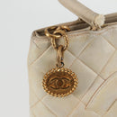 CHANEL Tote Bag Lamb Skin Beige CC Auth bs12535-17