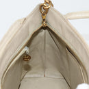 CHANEL Tote Bag Lamb Skin Beige CC Auth bs12535-21