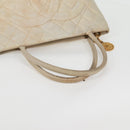 CHANEL Tote Bag Lamb Skin Beige CC Auth bs12535-7