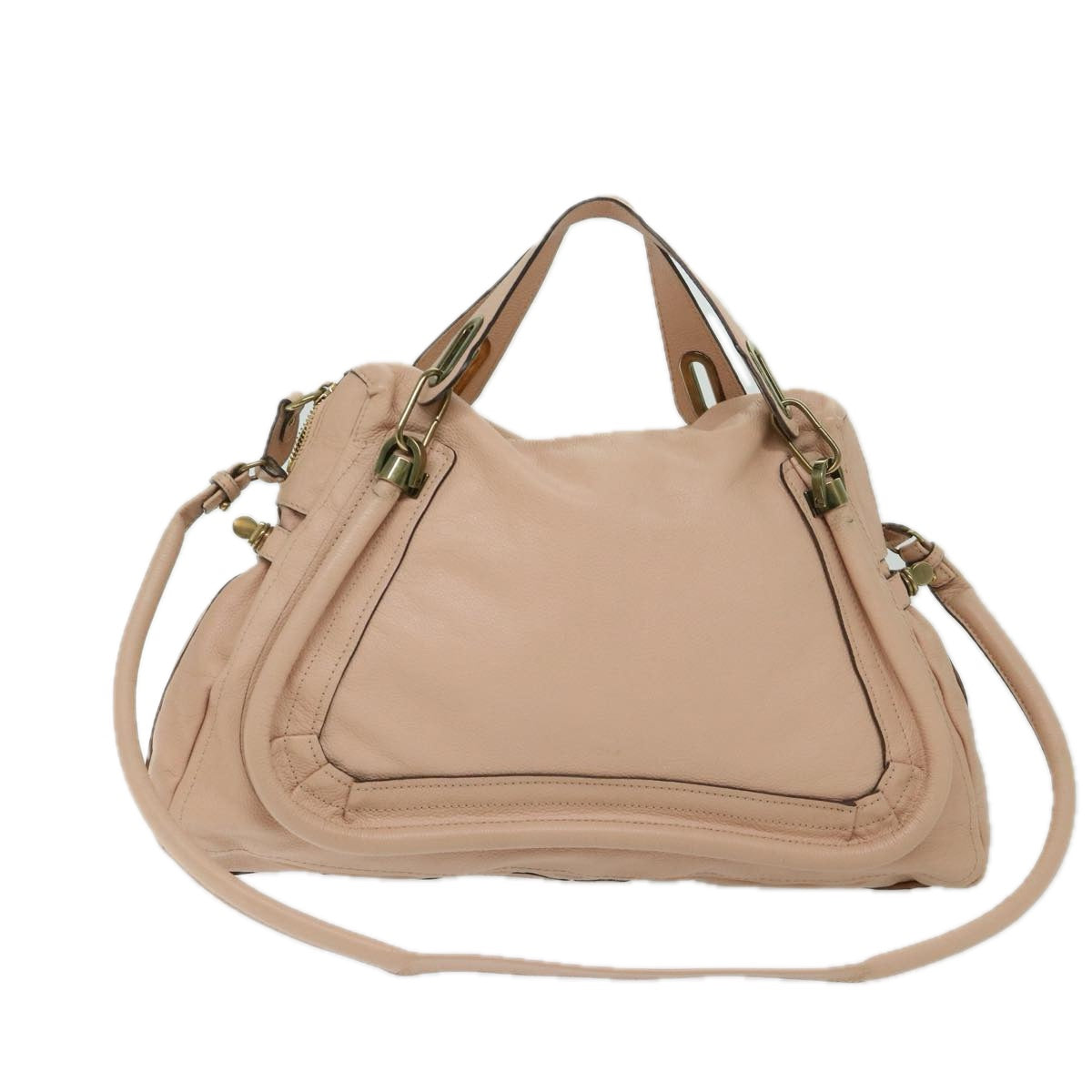 Chloe Paraty Hand Bag Leather 2way Pink Auth bs12541