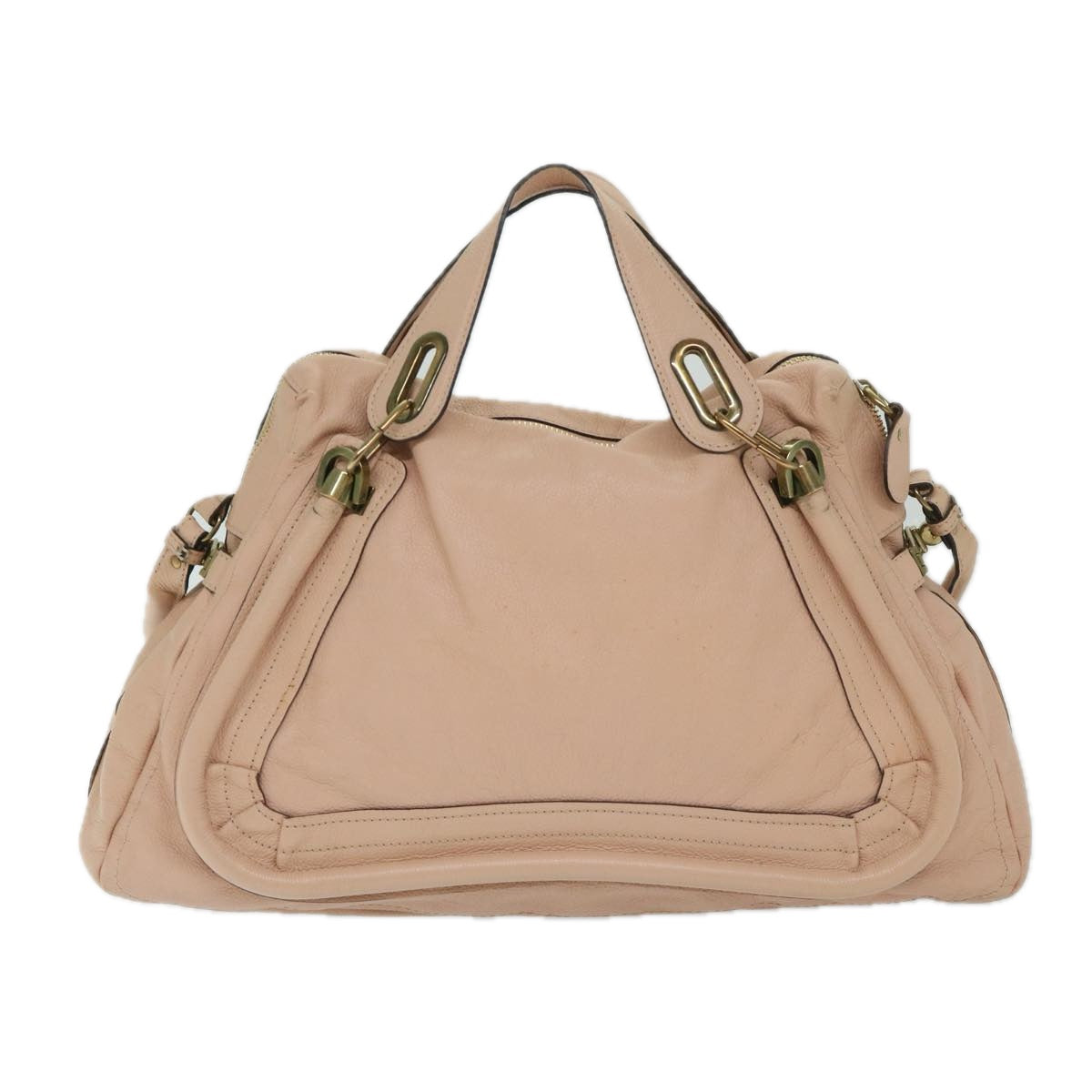 Chloe Paraty Hand Bag Leather 2way Pink Auth bs12541 - 0