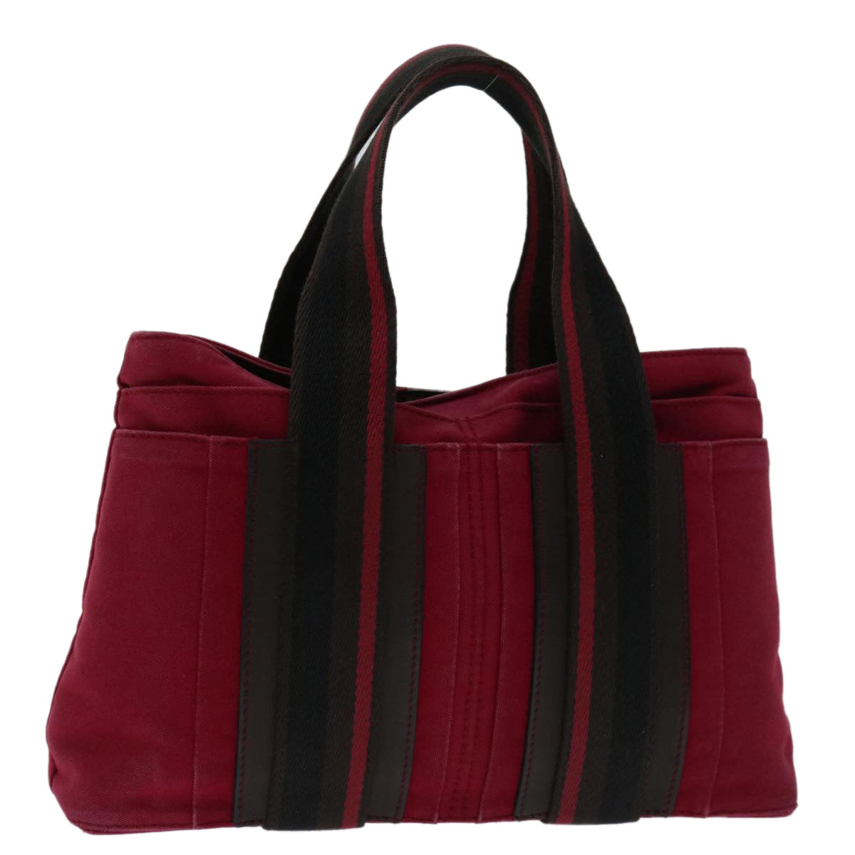 HERMES Toroca Horizont Tote Bag Canvas Red Auth bs12548
