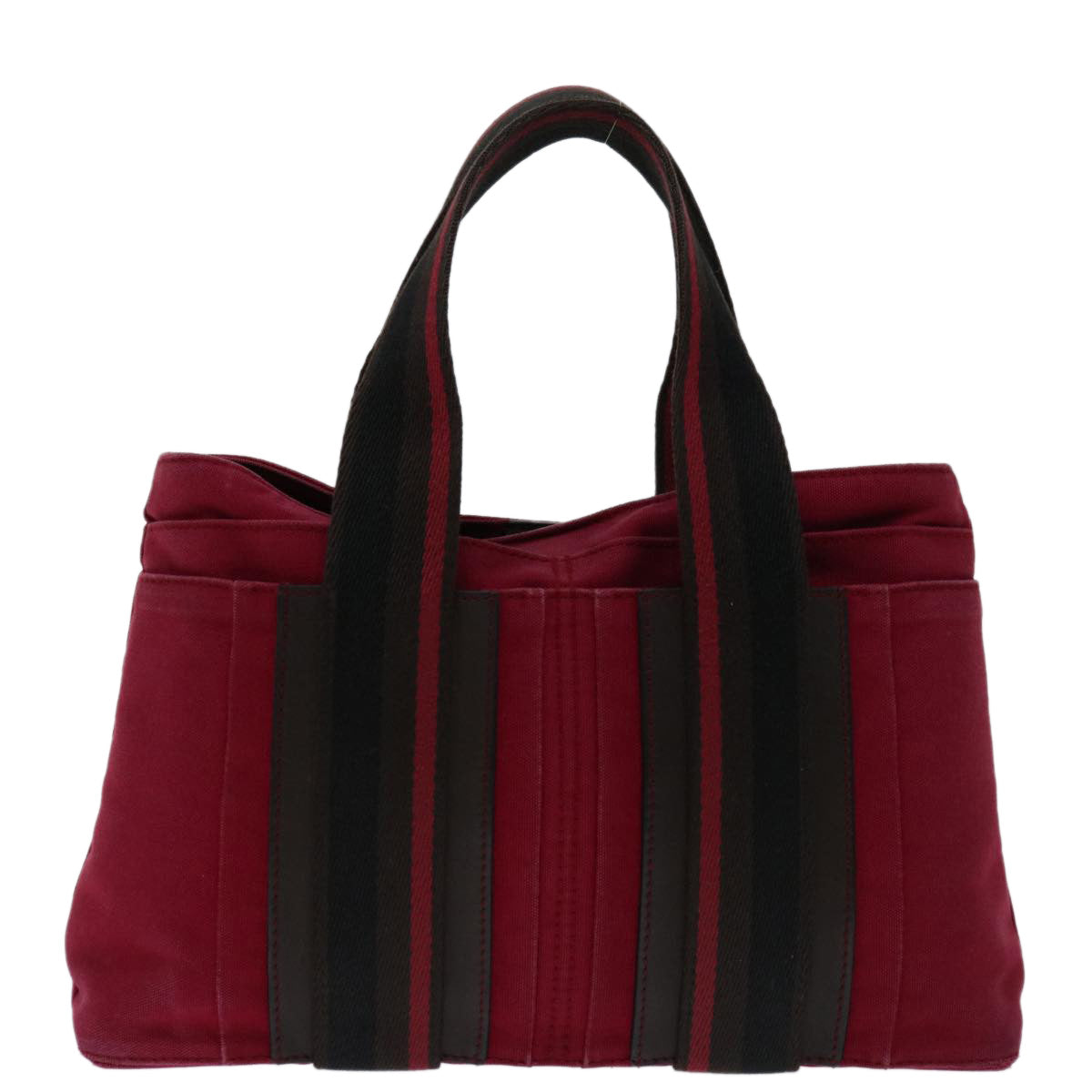 HERMES Toroca Horizont Tote Bag Canvas Red Auth bs12548 - 0