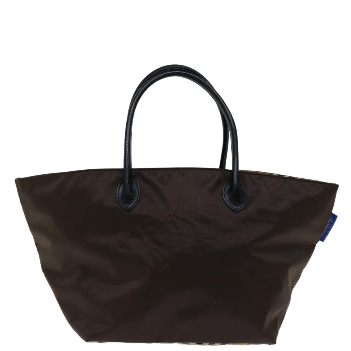Burberrys Blue Label Hand Bag Nylon Brown Auth bs12550