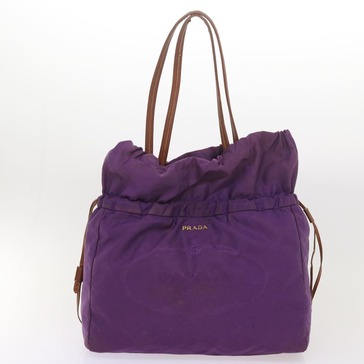 PRADA Tote Bag Nylon 2Set Purple Black Auth bs12552