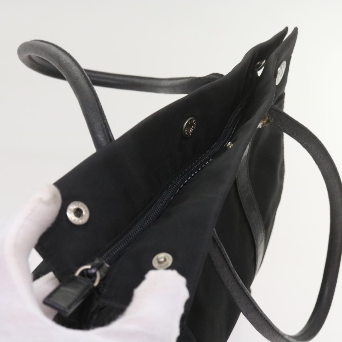PRADA Tote Bag Nylon 2Set Purple Black Auth bs12552