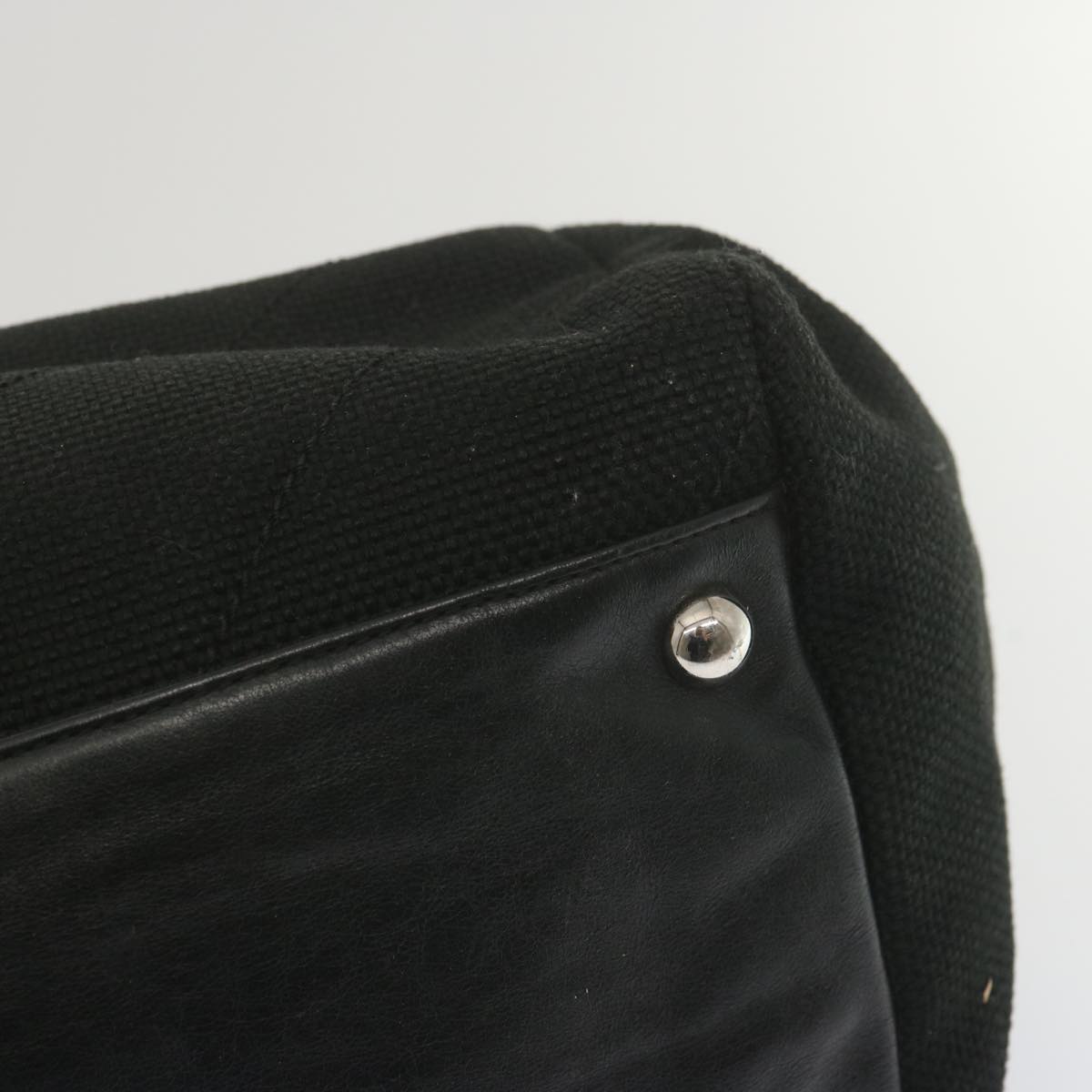CHANEL Chain Shoulder Bag Canvas Black CC Auth bs12558