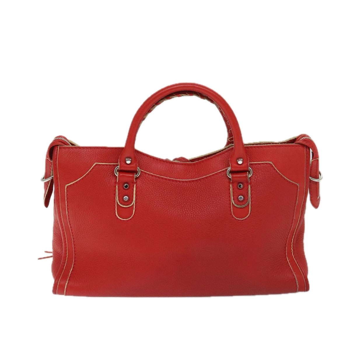 BALENCIAGA City Hand Bag Leather 2way Red 115748 Auth bs12559 - 0