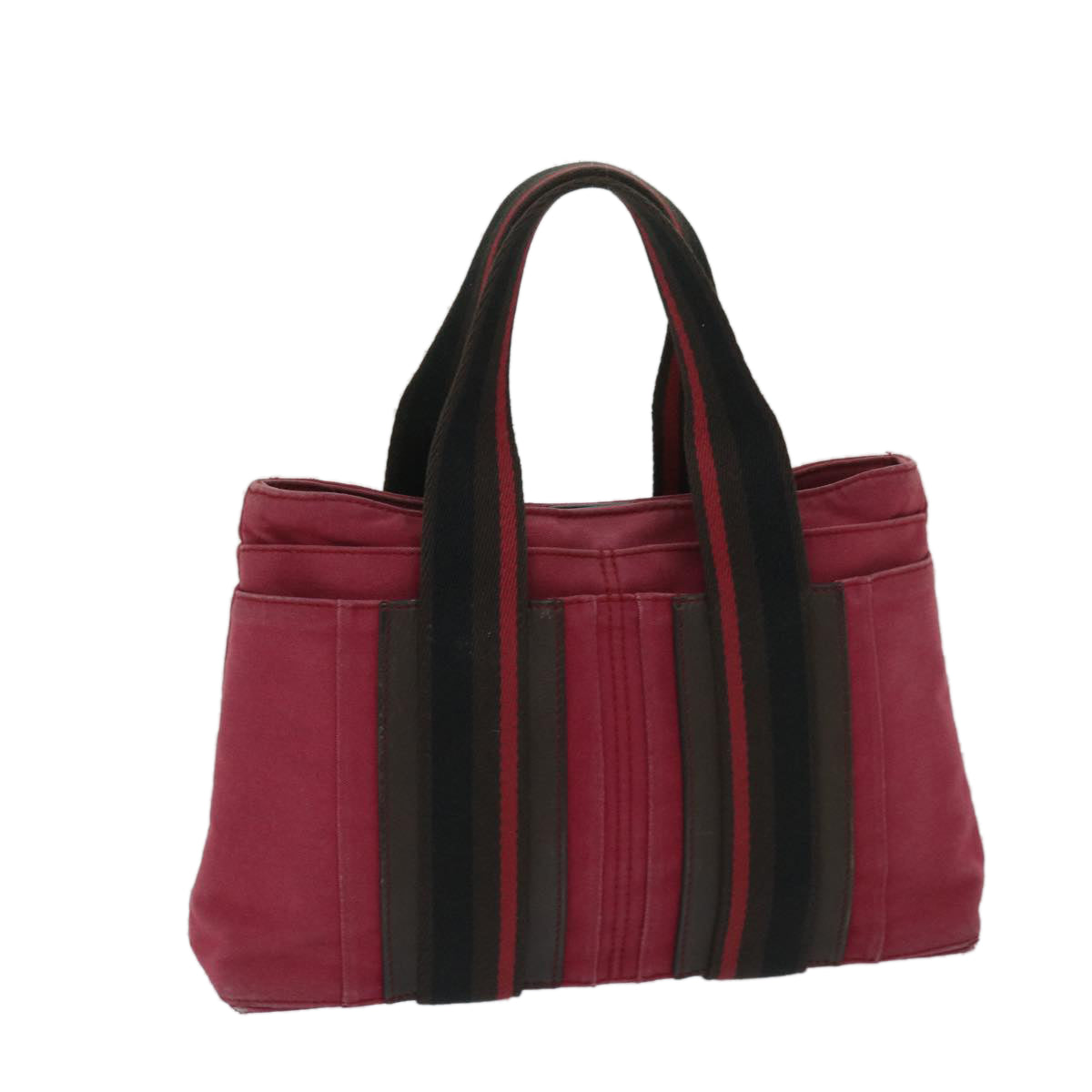 HERMES Toroca Horizontal PM Hand Bag Canvas Red Auth bs12562