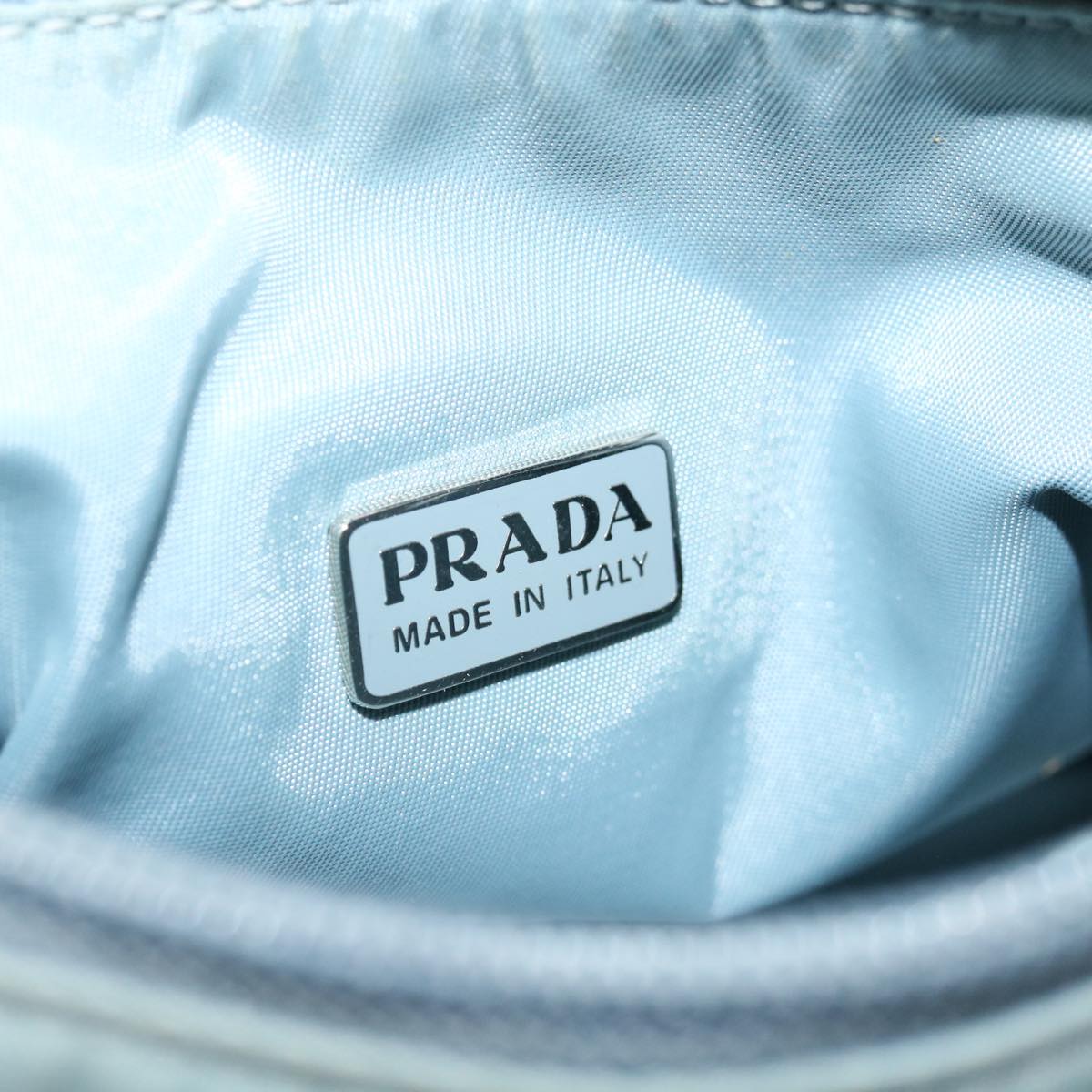 PRADA Hand Bag Nylon Light Blue Auth bs12579